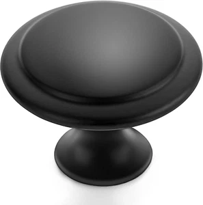 40 Pack Matte Black Kitchen Cabinet Knobs 1-1/4 Inch round Drawer Pulls Flat Bla - Picture 1 of 12