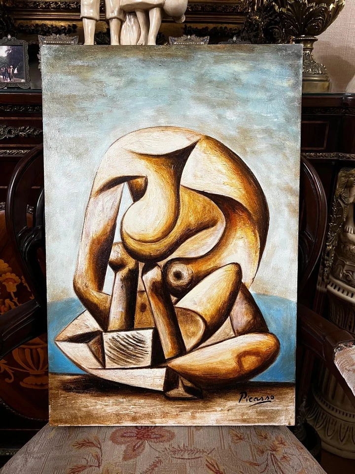 PABLO PICASSO — удивительная картина маслом — холст ручной работы — с подписью — с этикетками - Изображение 1 из 4