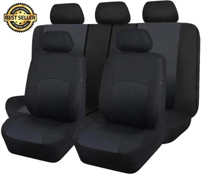 Juego Completo De Fundas Asientos Coche Negro Fundas Para Asientos Delanteros - Image 1 of 4