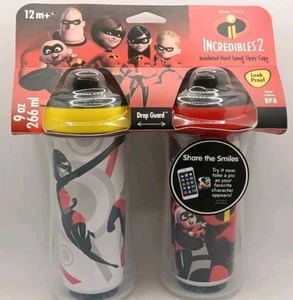 Paquete de 2 tazas aisladas para sorber puntos duros Disney Los Increíbles (9 oz.) A prueba de fugas - Imagen 1 de 5