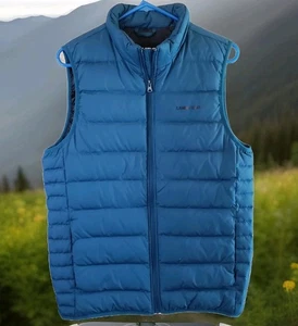 Lands End Goosedown Puffer Weste Herren Größe S 34-36 Blau Regular Nylon Thermo - Bild 1 von 19