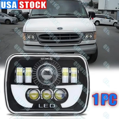 For Ford E-100 E-150 E-250 E-350 Econoline Club Wagon Van 5x7" 7x6 Led Headlight - Image 1 of 4