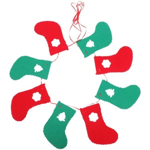  2.5 Meters Christmas Banners Santa Stocking Sock Bunting Garland With Hollow - Picture 1 of 12