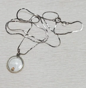 Vintage Sterling Pendant & Chain Mustard Seed Encased Matthew 17 20 Beau - Picture 1 of 7