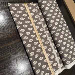 Ametex DUPONT TEFLON UP 1999 Fabric 10 Yards Upholstery Brown With Leaves - Picture 1 of 9