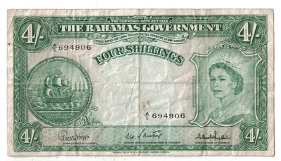 Bahamas - ND (1953) 4 Shillings Banknote (P-13c) - Image 1 of 2