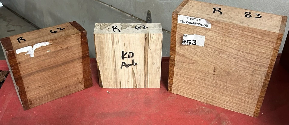 LOTE DE 3 TAZONES EXÓTICOS SECADOS AL HORNO EN BLANCO PALO DE ROSA, CANARIO Y ARCE AMBROSÍA R Foto 1 de 1