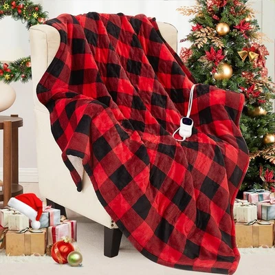 Electric Blanket Heated King Size - 100“x90“ Ultra Soft Cozy Flannel Heating ... - Image 1 of 4