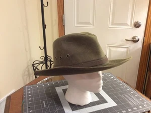 Cabela's Hat Cowboy Fitted Mens XL Brown Eagles Pass 6104 Outback Vented - Picture 1 of 10