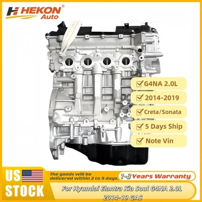 Conjunto de motor de bloque largo para Hyundai Elantra Kia Soul G4NA 2,0 L 2014-19 gasolina Foto 1 de 4