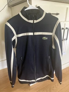 Lacoste Active Wear Men’s Jacket Blue With White Stripe Size 3 Used - Picture 1 of 10