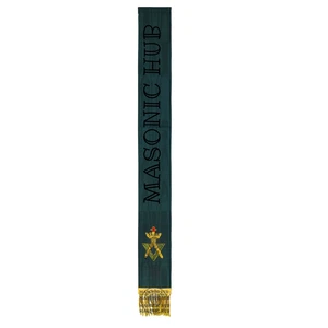Allied Masonic Degrees Bible Marker – Hand Embroidered Green Ribbon AMD Symbol - Picture 1 of 6