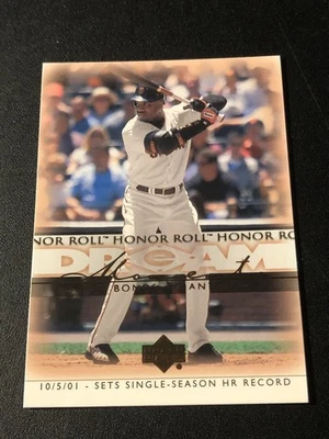 2002 Upper Deck Honor Roll Dream Moments Barry Bonds #54 - Image 1 of 2