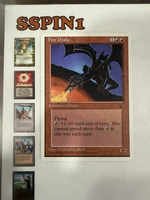 MTG Artist Proof Chronicles Fire Drake Christopher Rush - Image 1 of 4