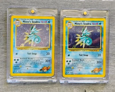 Misty’s Seadra 9/132 Gym Heroes Pokemon Holo 2 Card Lot Rare & Prerelease Stamp - Image 1 of 4