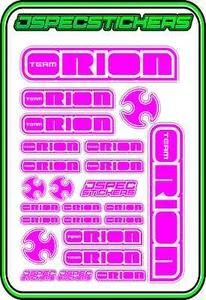 TEAM ORION RC STICKERS ESC MOTOR BRUSHLESS VORTEX CAR BUGGY JSPEC PINK WHITE NEW - Picture 1 of 8