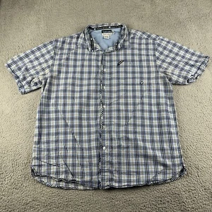 Ecko Unltd Shirt Mens 2XL Blue Plaid Button Up Short Sleeve Cotton Casual Pocket - Picture 1 of 7