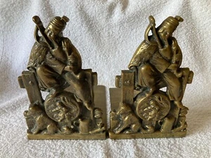 Vintage Scottish Brass Book Ends/Slides Scottish Piper Bag Pipes Rare Examples - Picture 1 of 7