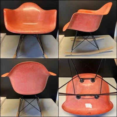 📈💥Silla basculante original HERMAN MILLER Eames NARANJA fibra de vidrio Foto 1 de 4
