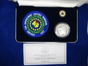 1997 National Law Enforcement Officers Memorial Insignia Silver Dollar Coin Set - Picture 1 of 6