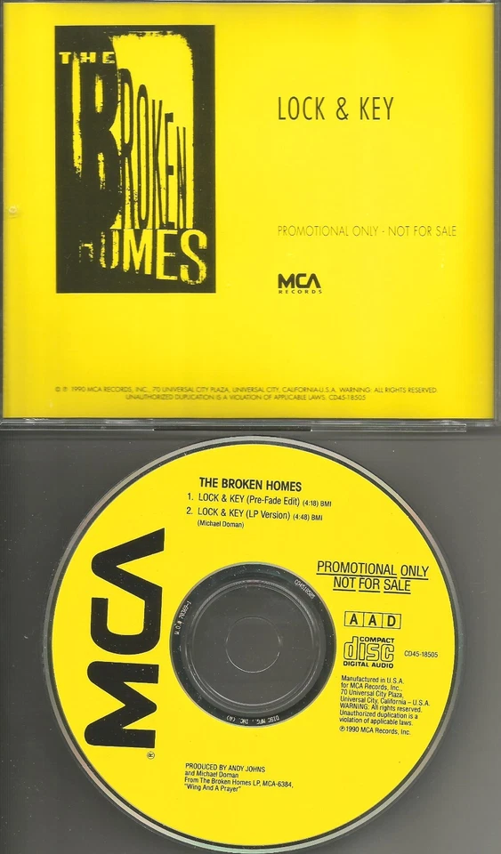 BROKEN HOMES Lock & Key RARE EDIT PROMO CD Single Lenny Kravitz IZZY STRADLIN  Foto 1 de 1