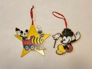 The Walt Disney Company Wooden Mickey Mouse Christmas Ornaments - Picture 1 of 8