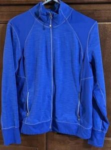 Tangerine Jacket Women Large Blue Stretch Activewear Blend Full Zip Logo-sports - Picture 1 of 9