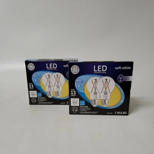Pack of 2 Led Light Bulbs, Soft White Clear, 8-watts 800 lumens 4 bulbs SZ A19 - Picture 1 of 4