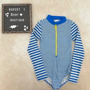 MINI BODEN Blue Stripe Swim Suit Size 11-12Y - Picture 1 of 3