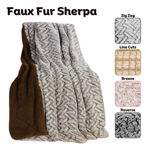 Luxury Sherpa Fleece Blanket Soft Warm Faux Fur Large Sofa Throw Bed Double Size - Picture 1 of 43