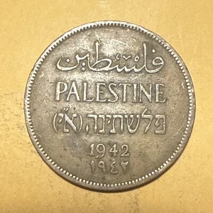 Palestine Two Mil Copper Coin - Date 1942 - Scarce - Picture 1 of 2