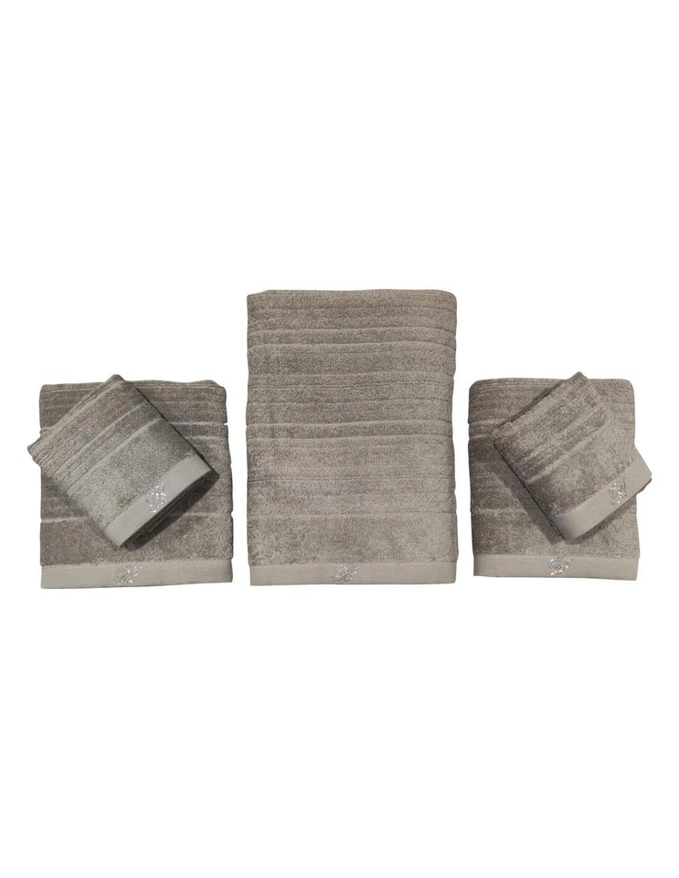 ASCIUGAMANI COMPLETO DA BAGNO 5 PEZZI IN SPUGNA - SAMIRA BLUMARINE NOCCIOLA