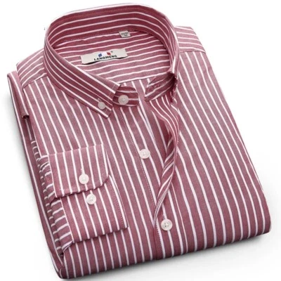 New Mens Dress Shirts Long Sleeves Casual Slim Business Work Camisas Shirts Tops - Image 1 of 4