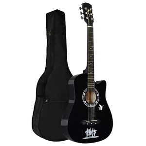 4/4 SIZE 38" CLASSIC 6 STRING ACOUSTIC GUITAR PACK WITH ACCESSORIES + STAND - Picture 1 of 7