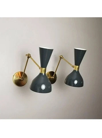 Set Of 2 Italian Sconces Adjustable Wall Lamps In Stilnovo Style Wall Lights Cover