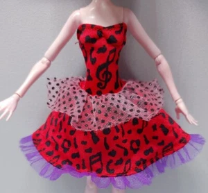 MONSTER HIGH ~ Picture Day rot, schwarz & lila Kleid nur mit Tüll - ohne Puppe - Bild 1 von 3