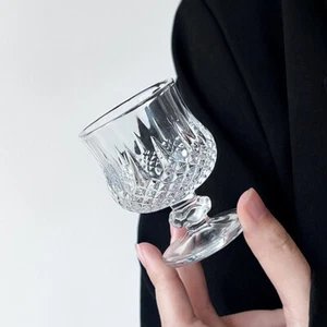 45ML Engraved Embossed Small Goblet Glass Cup For Party Sweet Wines Glasses - Imagen 1 de 16
