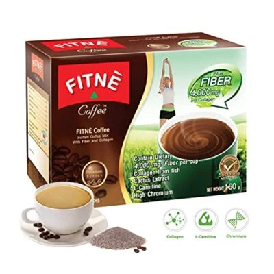 Paquetes de café instantáneo FITNE Premium mezclados con fibra 4000 mg colágeno cactus E... Foto 1 de 4