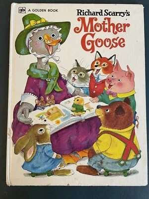 Richard Scarry's Mother Goose 1972 Big Golden Book Vintage Hardcover Children’s Foto 1 de 4
