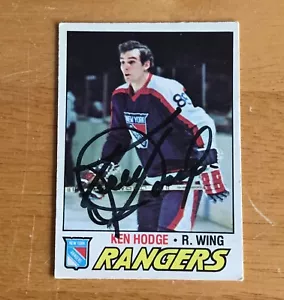 Tarjeta de hockey O-Pee-Chee autógrafo firmado por Ken Hodge NY Rangers Bruins 1977-78 - Imagen 1 de 2