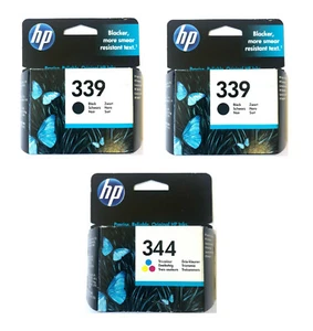 3 Original HP Ink 2 x 339 +344 Photosmart 2610 2710 8050 8150 8450 8750 / New - Picture 1 of 1