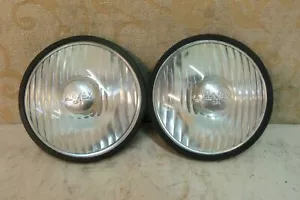 2 NOS LUMAX CF9 130mm SPOT FOG LIGHT LAMPS CLASSIC Scooter Moped Vespa Lambretta - Bild 1 von 7