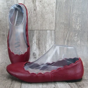 Zapatos planos de ballet para mujer Sam & Libby Capri con vieira roja talla 8 excelente estado - Imagen 1 de 11