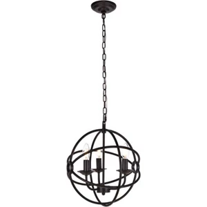Pendant Chandelier Light Fixture Dark Brown Iron Living Dining Room Bedroom 14" - Picture 1 of 7