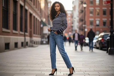 Polo Tommy Hilfiger Azul Marino y Blanco Rayas Manga Larga Foto 1 de 4