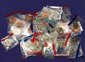 U S Coin Lot. 50 Mint Cello Coins PLUS see Photos And Description. - Picture 1 of 2