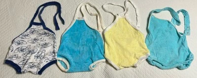 Lote De 4 Trajes De Sol Vintage Terry Cloth Bebé Infante Mamelucos Sears Años 80’s Halter Foto 1 de 4