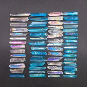 Titanium Aura Angel Natural Lemurian Quartz Crystal Point Healing Decorate 62pcs - Picture 1 of 7