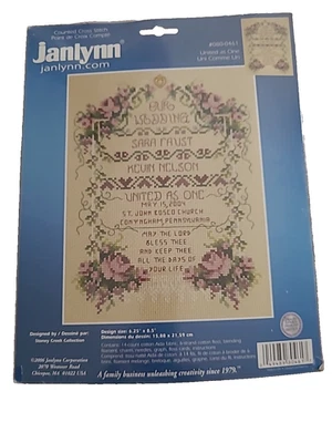 Janlynn Kit Punto de Cruz Contado Unidos como Uno Boda Ducha Regalo Nuevo Sellado Foto 1 de 4