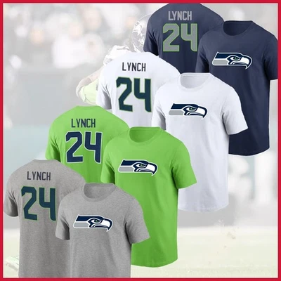 NUEVO - Marshawn Lynch #24 Seattle Seahawks 2025 nombre y número del jugador S-5XL fanáticos Foto 1 de 2